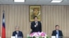 台湾总统马英九4月29日针对九二共识在陆委会讲话。 （台湾行政院提供）