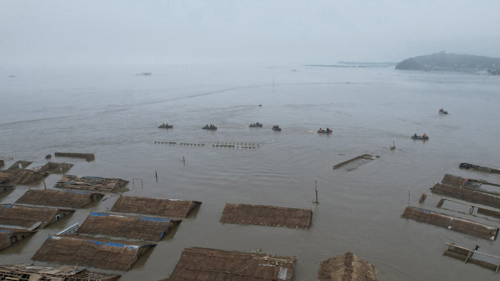 FILE - A flood-affected area in North Pyongan province, North Korea, near the border with China, is shown in this undated photo released July 31, 2024, by North Korea's official Korean Central News Agency. 