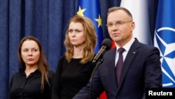 Presidenti polak Andrzej Duda duke njoftuar faljen (23 janar 2024)