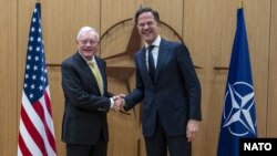 Спецпредставник США з питань України та Росії Кіт Келлог зустрівся з генсеком НАТО Марком Рютте 17 лютого. Штаб-квартира НАТО, Брюссель, Бельгія. Фото з вебсайту НАТО