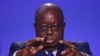 Le président du Ghana, Nana Akufo-Addo, présente sa déclaration nationale dans le cadre du Sommet mondial des dirigeants de la COP26 Conférence des Nations Unies sur les changements climatiques à Glasgow, en Écosse, le 2 novembre 2021.