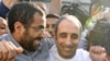 Hagai Amir (R), the brother of the man who assassinated the late Israeli Prime Minister Yitzhak Rabin, rejoices after his release from Ayalon prison, south of Tel Aviv May 4, 2012.