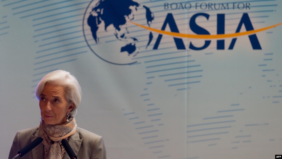 Managing Director of the International Monetary Fund (IMF) Christine Lagarde attends a dialogue during the Boao Forum for Asia, in Boao on the southern Chinese resort island of Hainan on Apr. 7, 2013.