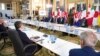 FILE - U.S. Treasury Secretary Janet Yellen, back right, participates in a meeting of G-7 finance ministers at Lancaster House in London, June 4, 2021. The ministers on Sept. 2, 2022, pledged to put in place a system designed to cap Russia’s income from oil sales.
