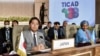 FILE - Japan's Foreign Minister Yoshimasa Hayashi and United Nations Deputy Secretary-General Amina J. Mohammed attend the opening session of the Tokyo International Conference on African Development (TICAD) in Tunisia, Aug. 27, 2022.