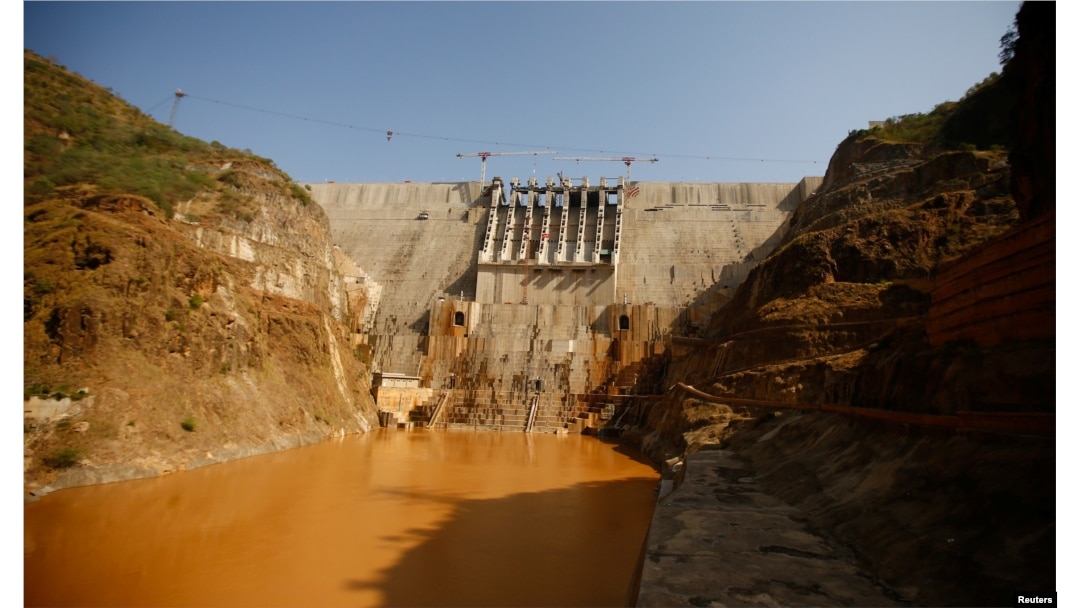A view of the Gibe III hydroelectric dam during its inauguration in Shoma Yero village in Ethiopia, Dec. 17, 2016.