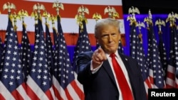 Ông Donald Trump phát biểu tại Trung tâm Hội nghị Quận Palm Beach ở West Palm Beach, Florida, Hoa Kỳ, ngày 6/11/2024.