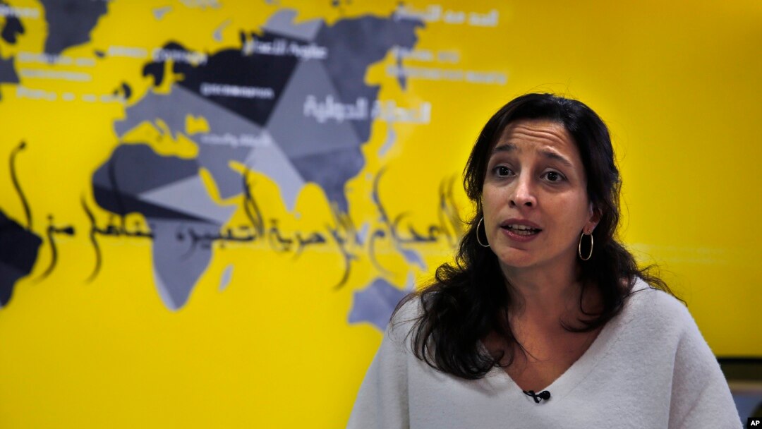 Lynn Maalouf, deputy director of research at Amnesty International Middle East and North Africa, speaks during an interview in Beirut, Lebanon, Feb. 6, 2017. Amnesty International says Syrian authorities killed at least 13,000 people in mass hangings at a prison north of Damascus. 