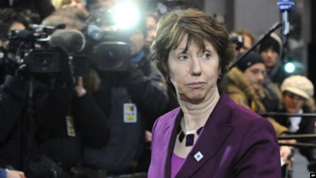 European Union foreign policy chief Catherine Ashton arrives for an EU summit in Brussels, February 4, 2011