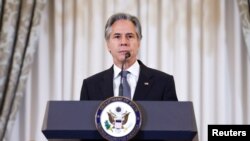 Державний секретар США Ентоні Блінкен під час представлення звіту Держдепу про торгівлю людьми, Вашингтон, 24 червня 2024. REUTERS/Amanda Andrade-Rhoades