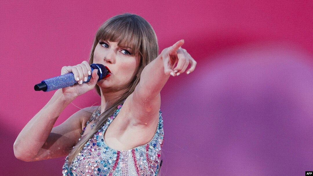 (FILES) American singer and songwriter Taylor Swift performs on stage as part of her Eras Tour in Lisbon on May 24, 2024.