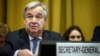 FILE - U.N. Secretary-General Antonio Guterres delivers a speech in Geneva, Feb. 25, 2019.