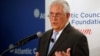 U.S. Secretary of State Rex Tillerson delivers remarks on the U.S.-Korea relationship during a forum at the Atlantic Council in Washington, Dec. 12, 2017. 