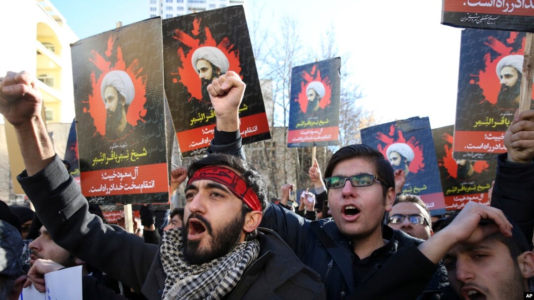 ایرانیان در تهران و مشهد بر ضد عربستان سعودی مظاهره کردند.