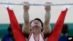 Kohei Uchimura của Nhật Bản tại Olympic Rio, 8/8/2016.