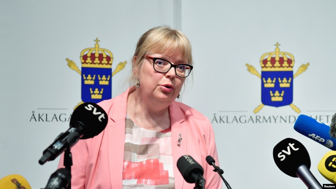 Swedish Vice Chief Prosecutor Eva-Marie Persson announces that the prosecutor will re-open the preliminary investigation against Julian Assange, who is accused of rape and sexual harassment in 2010, at a news conference in Stockholm, May 13, 2019.