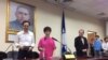 即将离任的台湾国民党主席洪秀柱（美国之音记者申华 拍摄）