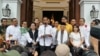 Incumbent Indonesian president Joko Widodo talks to media about the result of a presidential election, during a press briefing in Jakarta, Indonesia, April 18, 2019.