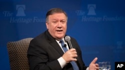  Sakataren Harkokin Wajen Amurka Mike Pompeo yayinda yake jera wasu bukatu masu wuyar aiwatarwa akan batun nukiliyar iran