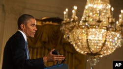 Tổng thống Obama phát biểu trong cuộc họp báo ở East Room, Tòa Bạch Ốc, 5/11/2014.