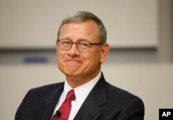 FILE - U.S. Chief Justice John Roberts attends an event at the Victoria University of Wellington, July 26, 2017, in Wellington, New Zealand.