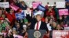 President Donald Trump speaks during a rally, Oct. 24, 2018, in Mosinee, Wis. 