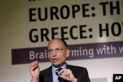 FILE - Former Italian Premier Enrico Letta.