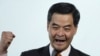 梁振英在小圈子选举中当选香港行政长官时的(资料照片)