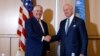 Secretary of State Rex Tillerson, left, shakes hands with U.N. Special Envoy for Syria Staffan de Mistura before their meeting on Oct. 26, 2017, in Geneva.