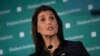 U.S. Ambassador Nikki Haley speaks during the Hudson Institute's 2018 Award Gala Monday, Dec. 3, 2018, in New York. Haley received the Global Leadership Award for her contributions as a champion of human rights and strong American leadership abroad. 