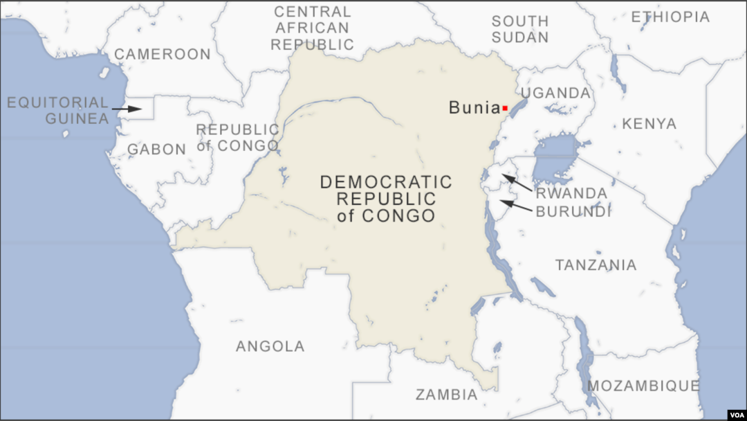 Ramani ya Bunia, DRC