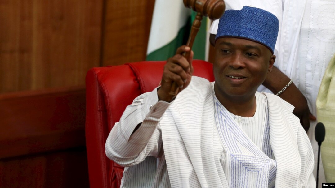 Sanata Bukola Saraki, sabon shugaban Majalisar Dattijai, Yuni 9, 2015.