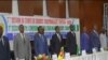 Delegates respect the Cameroon and Nigerian anthem during the Yaounde security meeting in Camerron, July 6, 2019. ( Moki Kindzeka/VOA) 