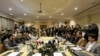 The Houthi rebel delegation, right, and delegates of the internationally recognized Yemeni government hold talks on a stalled prisoner exchange, in Amman, Jordan, Feb. 5, 2019.