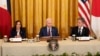 Президент США Джо Байден, віцепрезидентка США Камала Гарріс та державний секретар США Ентоні Блінкен. Фото: AP/Mark Schiefelbein 