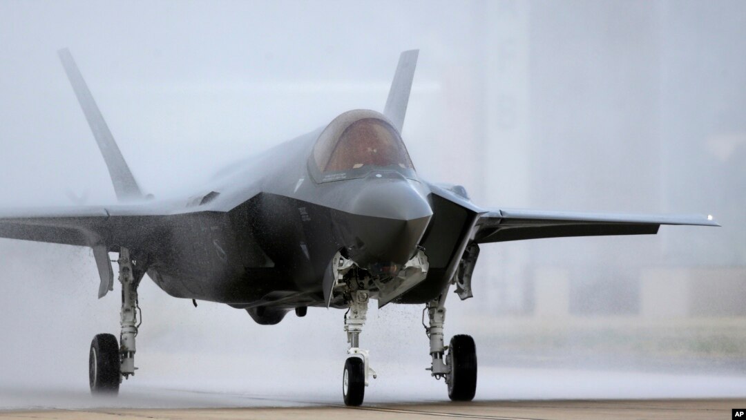 FILE - An F-35 arrives at it new operational base, Sept. 2, 2015, at Hill Air Force Base, in northern Utah.