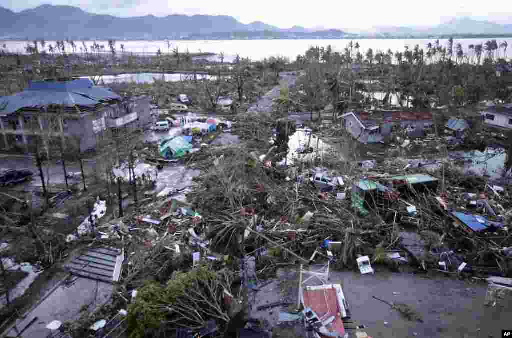 Tacloban Airport is covered by debris after powerful Typhoon Haiyan hit Tacloban city, in Leyte province in central Philippines, Nov. 9, 2013.