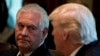Secretary of State Rex Tillerson listens as President Donald Trump speaks during a Cabinet meeting, in the Cabinet Room of the White House in Washington, June 12, 2017.