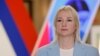 Yekaterina Duntsova, former journalist who plans to run for Russian president in 2024, visits election commission office in Moscow