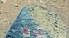 This image shows where NASA's Curiosity rover aimed two different instruments to study a rock known as "Jake Matijevic." (NASA/JPL-Caltech/MSSS)