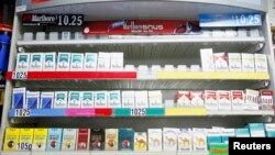 Cigarettes displayed in a store in New York, March 30 2010 file photo.