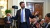 Віцепрезидент США Джей Ді Венс під час пресконференції президента Дональда Трампи та прем’єр-міністра Ізраїлю Біньяміна Нетаньягу в східній кімнаті Білого дому у Вашингтоні, округ Колумбія, 4 лютого 2025 року. (Фото AFP)