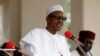 FILE - Nigerian President Muhammadu Buhari speaks at the presidential villa in Abuja, Nigeria, May 14, 2016.