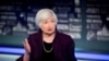 资料照片：耶伦（Janet Yellen）在华盛顿演播室接受美国福克斯电视新闻采访。（2019年8月14日）