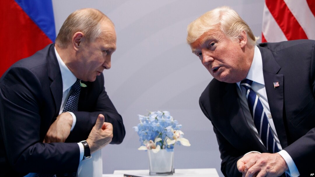 U.S. President Donald Trump meets with Russian President Vladimir Putin at the G-20 Summit, July 7, 2017, in Hamburg.