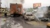 Wreckage of vehicles at Mile 16, Bolifamba, a neighborhood in the southwestern town of Buea, Cameroon, Sept. 11, 2018.