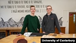  FILE - Ben Scales (left) and William Murrell (in glasses). (Courtesy: University of Canterbury, New Zealand)