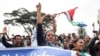 FILE - Hundreds of Eritrean exiles demonstrate in front of African Union headquarters in support of a U.N. Inquiry report and asking for measures to be taken against Eritrean authorities, in Addis Ababa, Ethiopia, June 26, 2015.