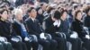 26일 한국 국립대전현충원에서 열린 천안함 용사 3주기 추모식에서 한 유가족이 눈물을 흘리고 있다. 