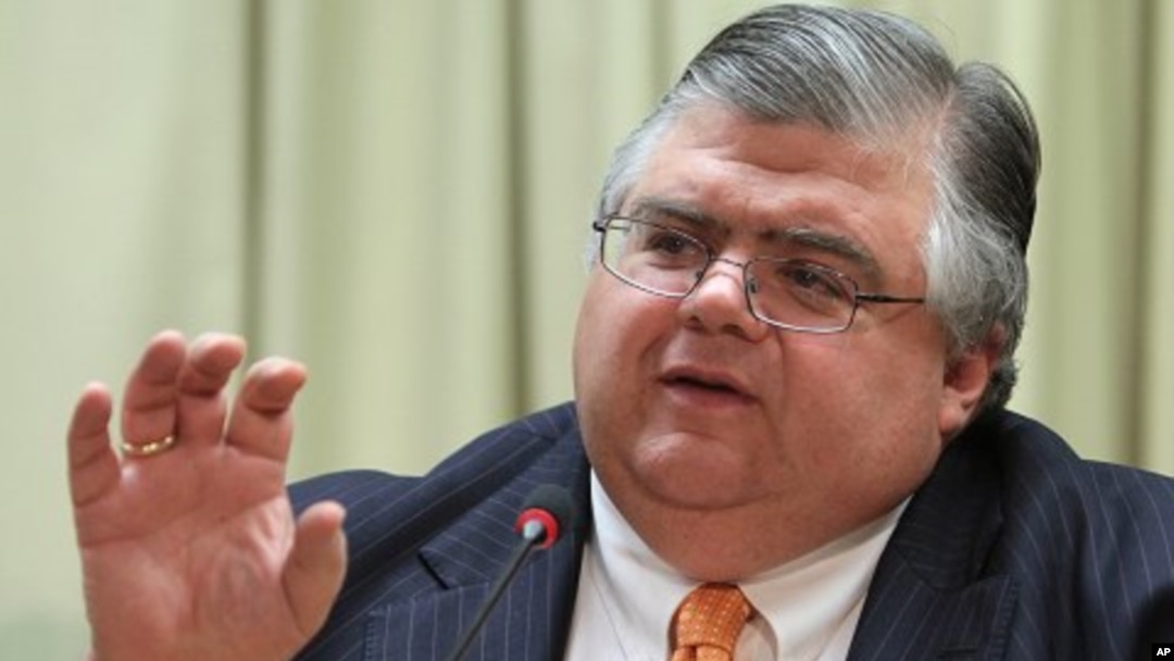 FILE - Mexican Finance Minister Agustin Carstens says the fact that talks at the World Bank/IMF spring meeting focused on increasing growth, and were not just centered on risks, was "a very good sign."